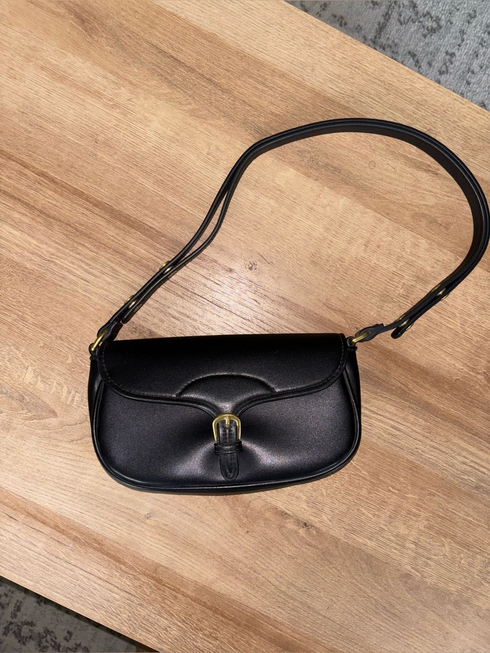 Mango Small Black Shoulder Bag with Buckle Detail - Picture 5 of 8
